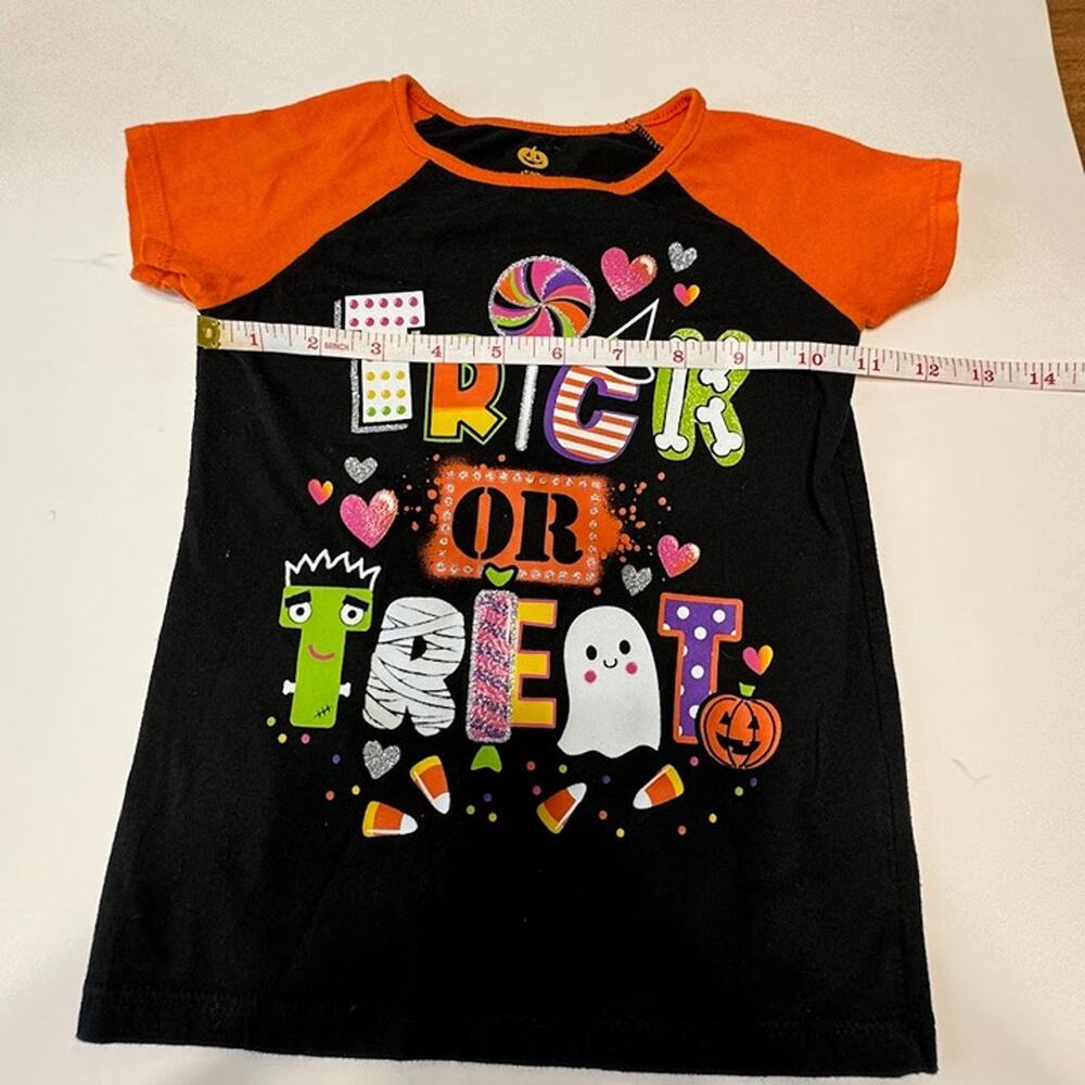 Toddler Girl's Halloween Icons Trick Or Treat Kawaii T Shirt Top 4T - Picture 4 of 8